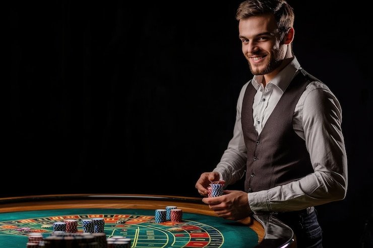 Antarmuka taruhan Texas Hold'em Bonus menampilkan opsi Ante dan Raise
